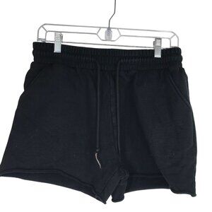 OUBER GYM - MEN'S MEDIUM -BLACK DRAWSTRING WAIST WORKOUT SWEAT SHORTS